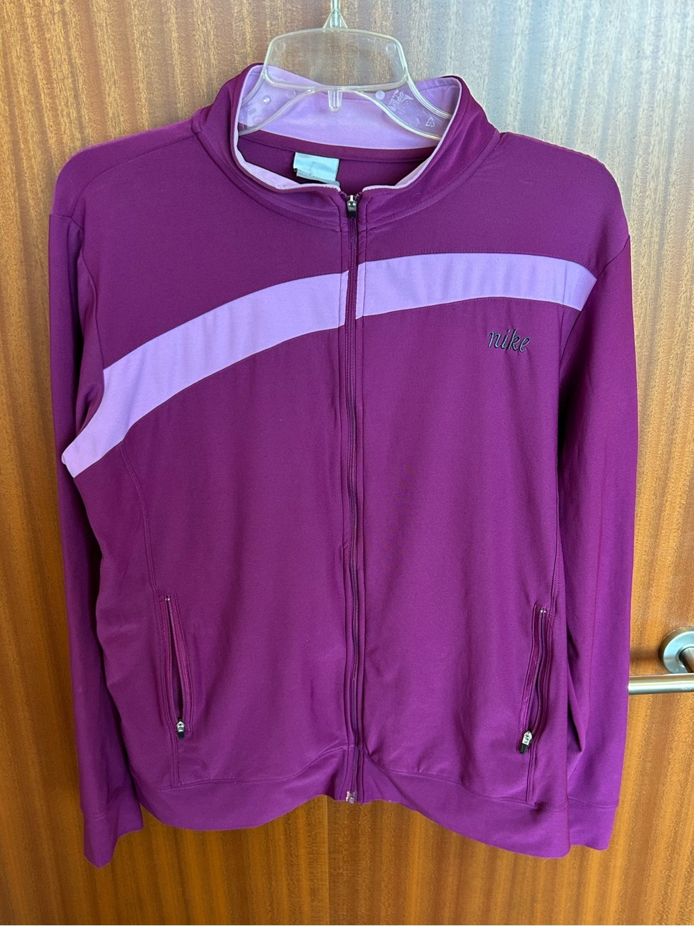 Nike Women's Magenta Track Jacket with Lilac Stripe